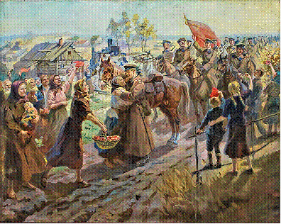 «Встреча красной конницы жителями Западной Белоруссии» Картина М.А. Маризе,1957 